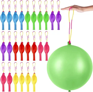 24 Pcs Multicolor Punch Balloons Bounce with Rubber Band Handle Heavy Duty for B - Picture 1 of 12