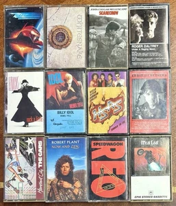 12 Classic Rock Cassettes, Used, Billy Idol, Whitesnake, REO, Stevie Nicks, Cars - Imagen 1 de 1