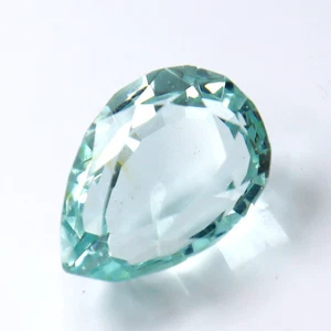 14CT Natural Sky Blue Aquamarine Certified Loose Gemstone Pear Shape Custom Free - Picture 1 of 8