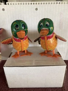 Vintage Wind Up Tin Toy Duck (2) One Duck Works - Picture 1 of 15