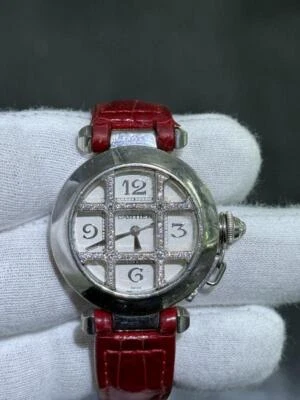 CARTIER Pasha Grid de Cartier Watch 18k White Gold & Natural Diamonds Watch - Image 1 of 4