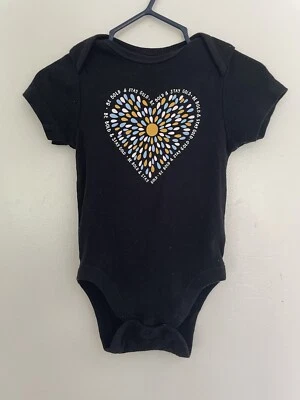 Antiguo Body Azul Marino Bebé Niñas Estampado Corazón Algodón Manga Corta Negro 12-18 M Foto 1 de 4