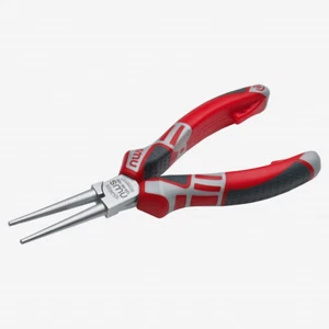 NWS 6.25" Long Round Nose Pliers - Matte Chromium - SoftGripp, Tethered Attachme - Picture 1 of 1