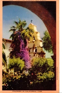 Vintage Postcard California San Diego The First Mission Church Longshaw card - Picture 1 of 2