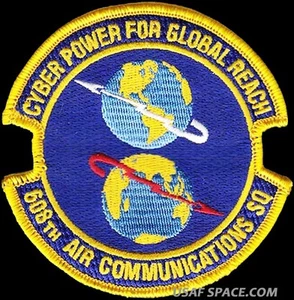 USAF 608o ESCUADRÓN DE COMUNICACIONES AÉREAS - OPERACIONES CIBERNÉTICAS - PARCHE ORIGINAL - Imagen 1 de 2