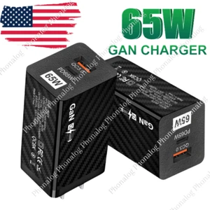 65W GaN Charger USB QC 3.0 PD Fast Charge Adapter For Apple iPhone iPad Samsung  - Picture 1 of 11