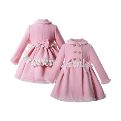 Vintage Kids Girls Winter Warm Coat Thick Jacket Parka Casual Clothing Top Pink - Image 1 of 4