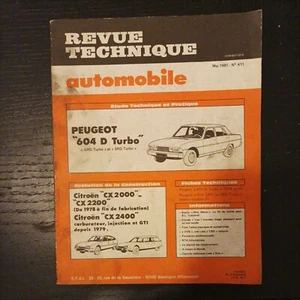 Revue technique Peugeot 604 D GRD SRD turbo  2.3 TD diesel Rta évol Citroen CX  - Picture 1 of 16