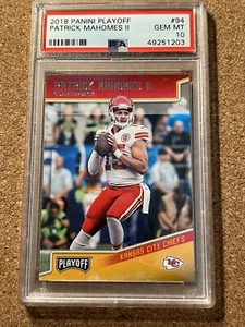 2018 PANINI PLAYOFF #94 PATRICK MAHOMES II FOOTBALL CARD CHIEFS PSA 10 GEM MINT - Picture 1 of 3