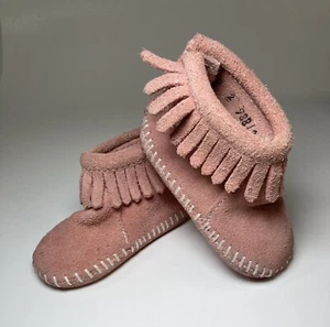 Minnetonka toddler moccasins size 2 rosy pink - Picture 1 of 8
