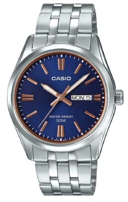 CASIO MTP-1335D-2A2VDF OROLOGIO UOMO ACCIAIO BLU GIORNO DATA 38mm SOTTOCOSTO - Immagine 1 di 4