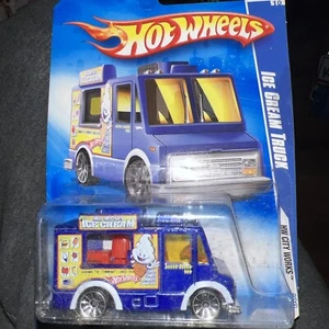 2009 Hot Wheels #113 HW City Works 7/10 '09 Ice Cream Truck P2433 Blue Metallic - Picture 1 of 3