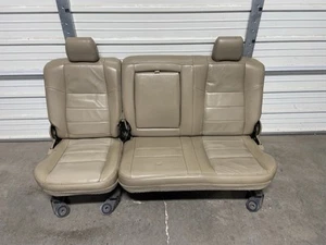 1999-2010 FORD F250 f350 SUPER DUTY REAR SEAT TAN LEATHER 60/40 CREW CAB - Picture 1 of 6