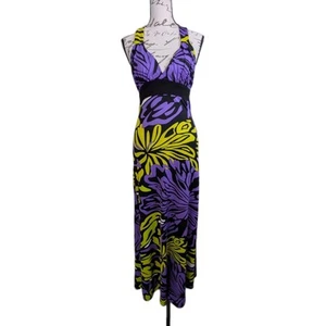 Jane Norman Summer Maxi Dress Purple And Yellow XS. RRP $84 (65 GBP) - Picture 1 of 6