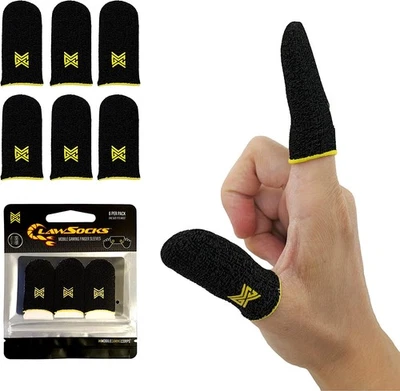 6 Pack Mobile Gaming Corps ClawSocks Phone Gaming Finger Sleeves - Carbon - Image 1 of 4