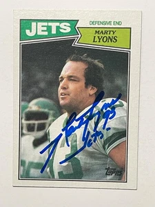 New York Jets MARTY LYONS Signed Card - Picture 1 of 1