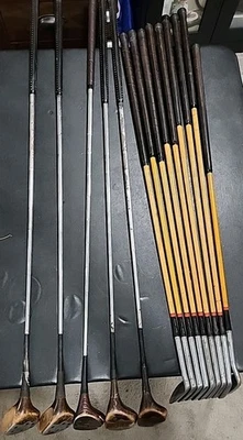 Juego de palos de golf de colección Spalding Robert Jones Jr varilla de madera hierro P-9 y madera 1-4 Foto 1 de 4