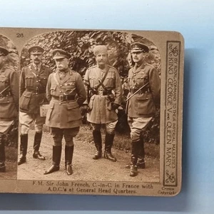 WW1 Military Stereoview C1916 Real Photo France Sikh General Ghq - Imagen 1 de 3