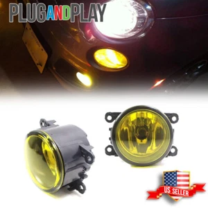 Gold Yellow 3000K H11 Bulb Driver Passenger Fog Lights Lamps For 12-18 Fiat 500 - Picture 1 of 9
