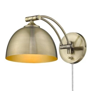 Rey 8 in. Aged Brass Sconce by Golden Lighting - Picture 1 of 1