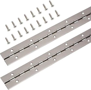 2PC Stainless Steel Piano Hinge 12 Inch Heavy Duty Continuous Boat Storage Hinge - Picture 1 of 2