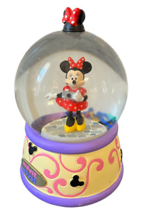 Disney parks Minnie Mouse Polka Dots W/ Camera Musical Snow Globe Retired Rare