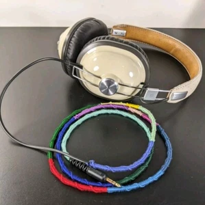 Panasonic RP-HTX7 Retro Headphones, Cream with Tan Headband, Custom Braided Cord - Picture 1 of 12