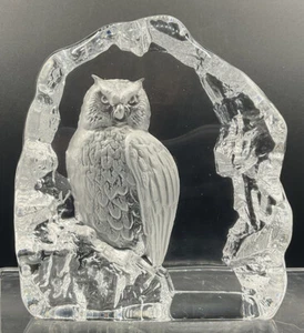 ESCULTURA DE BÚHO DE CRISTAL VINTAGE DE LA CORONA REAL SUECIA FIRMADA Y NUMERADA - Imagen 1 de 7
