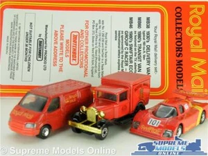 MATCHBOX MINIATURE ROYAL MAIL SET MB38 MB46 MB60 FORD A TRANSIT VAN SAUBER MODEL - Picture 1 of 12