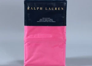 RALPH LAUREN RL 464TC SOLID MONACO PINK 100% Cotton Percale TWIN Flat Sheet - Picture 1 of 2