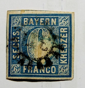 1862 BAYERN NUMMERNSTPL FRANCOBOLLO-STAMPS - Picture 1 of 1