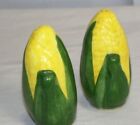 Green and Yellow Corn Salt and Pepper Shakers 4" Tall