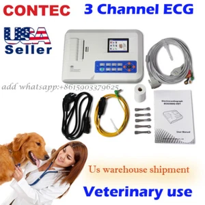 VET Electrocardiograph 3 Channel 5 Lead EKG Animal EKG Machine,Printer,PET use - Picture 1 of 12