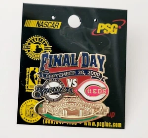 COUNTY STADIUM Milwaukee Brewers Final Day Lapel Pin vs Cincinnati Reds - NEW - Picture 1 of 4