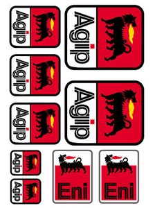 AGIP Eni Oils Lubricants Stickers Decals Graphics Aprilia Ducati RED LIMITED ED. - Picture 1 of 1