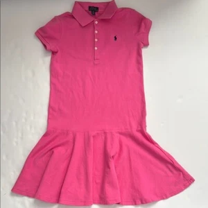 Polo Ralph Lauren Girls' Pink Casual Short Sleeve Polo Shirt Dress Size L 12/14 - Picture 1 of 4