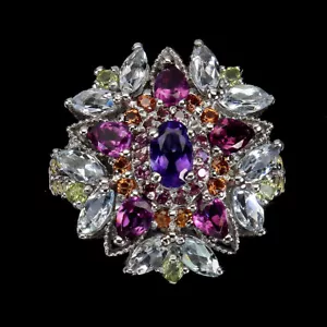 Sommer 925 Silberring Oval Amethyst Aquamarin Peridot Edelstein Schmuck Größe - Bild 1 von 14