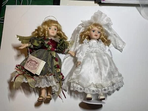 S.F. Music Box First Noel Angel & Bride Dolls - Picture 1 of 7