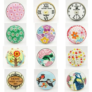 Relojes para pájaros flores perillas de puerta de cerámica cajón de porcelana tirones manija de armario - Imagen 1 de 25