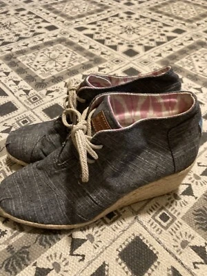 Botines Toms Wedges Chambray Denim para mujer talla 10 Foto 1 de 4