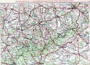 Annaberg Eibenstock Dresden Karlsbad 1924 orig. Autoatlas-Karte Plauen Freiberg - Picture 1 of 2