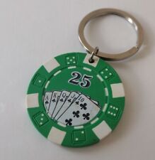 Poker Chip Green 25 Key Ring Keychain 