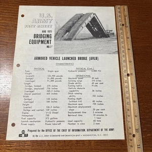 VTG 1971 U.S Army Fact Sheet Bridging Equipment: Armored Vehicle Launched Bridge - Picture 1 of 2