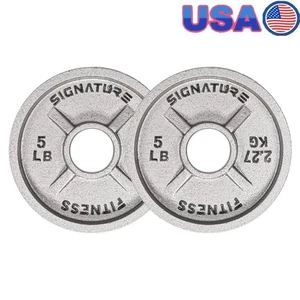 2Pc 15lb Cast Iron Deep Dish 2 Inch Olympic Weight Plates Strength Training Gym - Picture 1 of 7