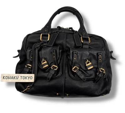 Raro Bolso de Mano Chloe Paddington Boston Cuero Candado Negro Usado Foto 1 de 4