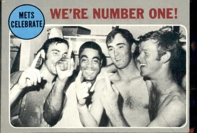 Tarjeta #198 1970 Topps Mets Celebrate We're número uno Foto 1 de 2