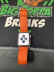 AS-IS Apple Watch Series 6 GPS + LTE 44mm Sapphire Stainless Steel Case w/ Band - Photo 1 sur 13