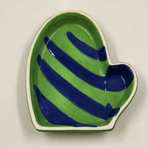 Casa de vacaciones verde y azul con forma de guante baratija plato cerámica China 6"x1" - Imagen 1 de 11