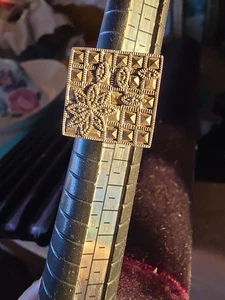 Ring Sterling With Marcasite Poinsietta Look Sz 5.75 - Picture 1 of 4