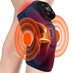 Wiederaufladbare elektrische Heizung Vibration Knie Gelenk Bandage Bein Therapie Massagegerät - Bild 1 von 17